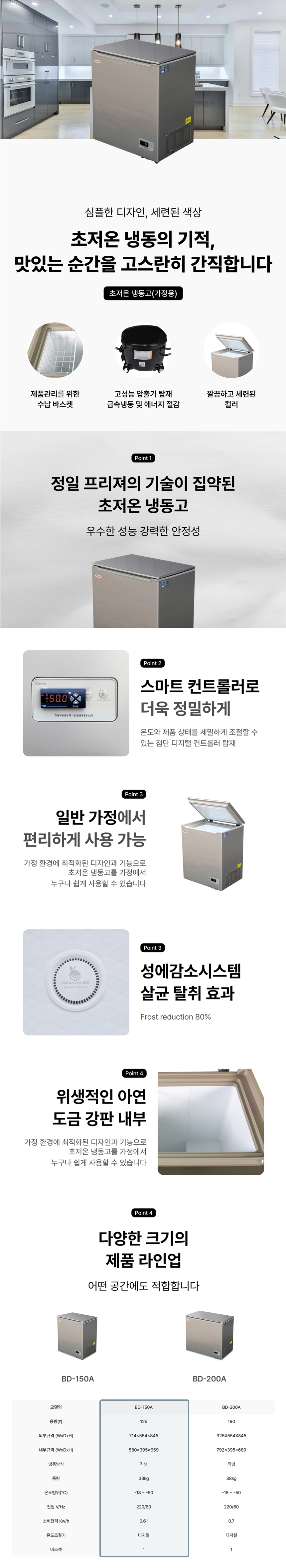 동양렌탈 BD-150A 정일프리져 -50도 초저온 저온보관 가정용 참치냉동고 냉동고 상세이미지 1